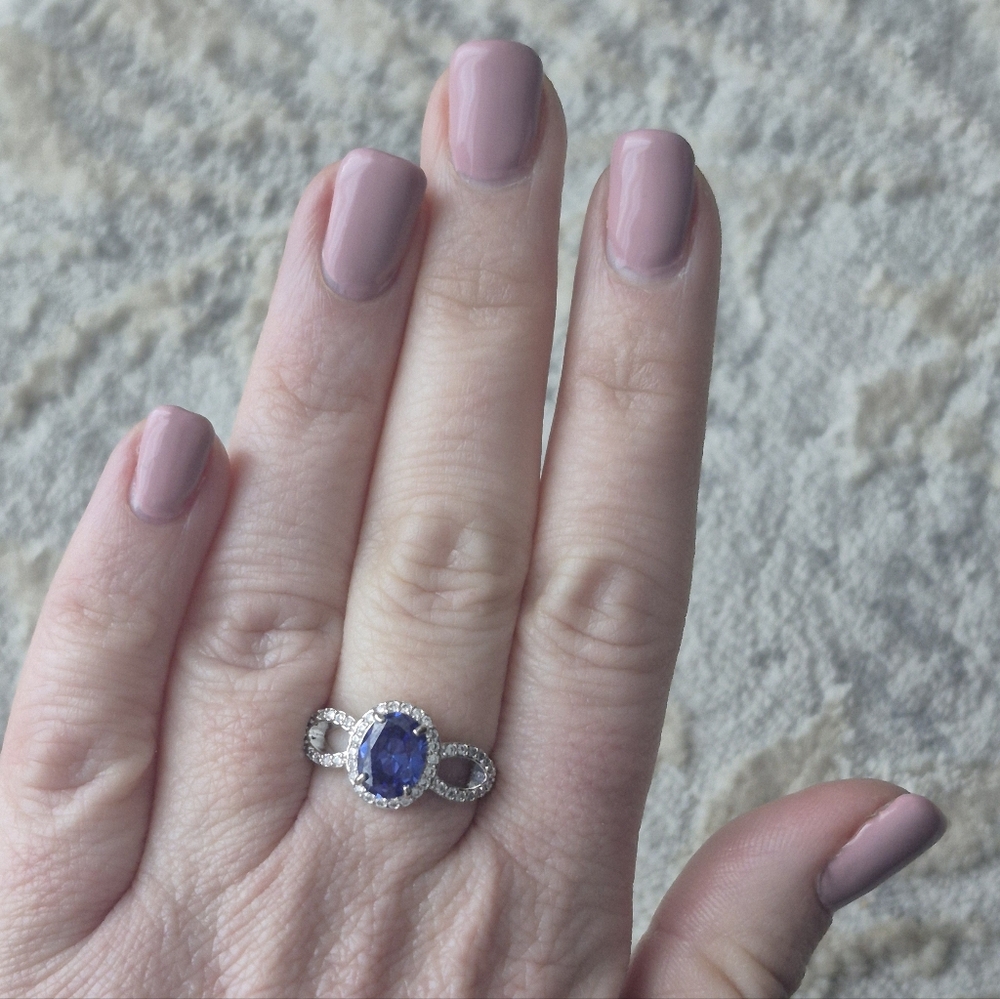 Sapphire Silver Infinity Ring